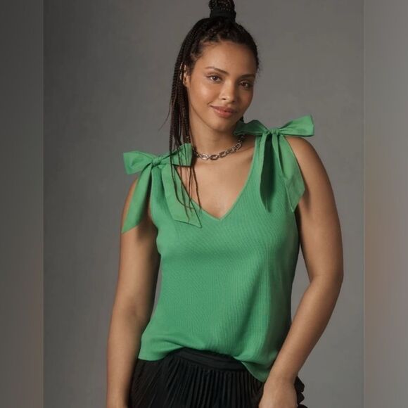 Maeve Tops - Maeve Anthropologie Rafaela bow tie tank top in green
Women’s size L